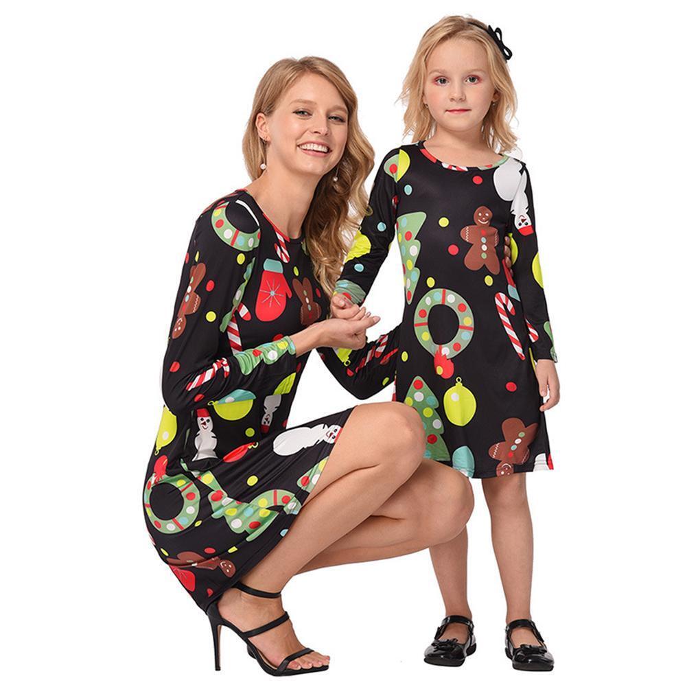Christmas Family Parent-child Matching Mom Daughter Dress (Mom 187 M)