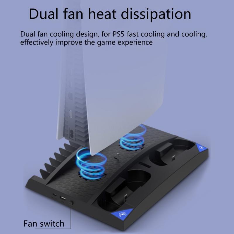 Charging Dock Station for PS5 Vertical Stand with Headset Holder