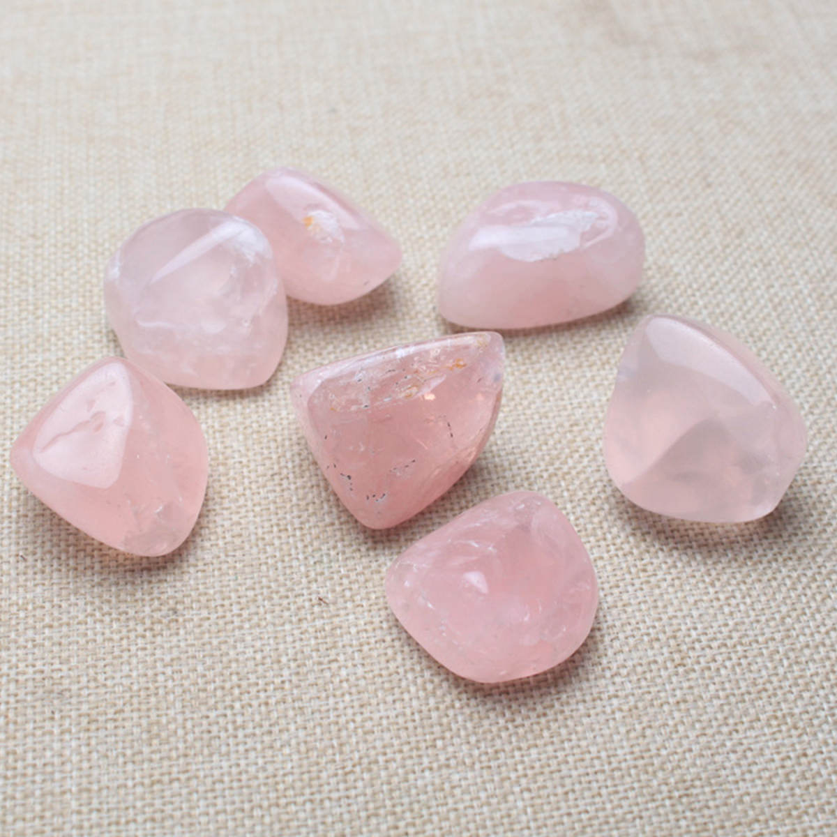 10X Pink Rose Quartz Crystal Tumble Stone Polished Healing Specimen Rock 18mm
