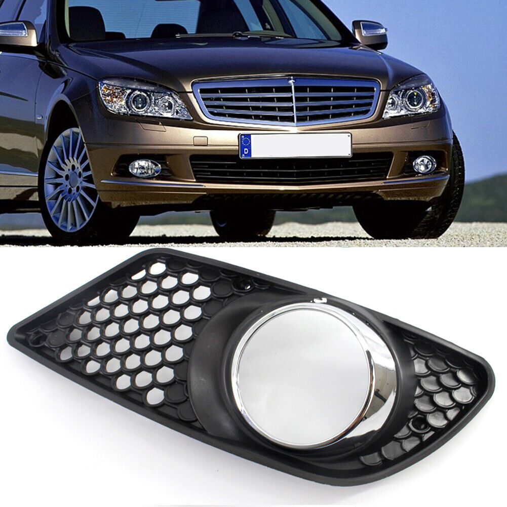 Front Bumper Fog Light Grille for Mercedes Benz C-Class W204 08-10 (1 Pair)