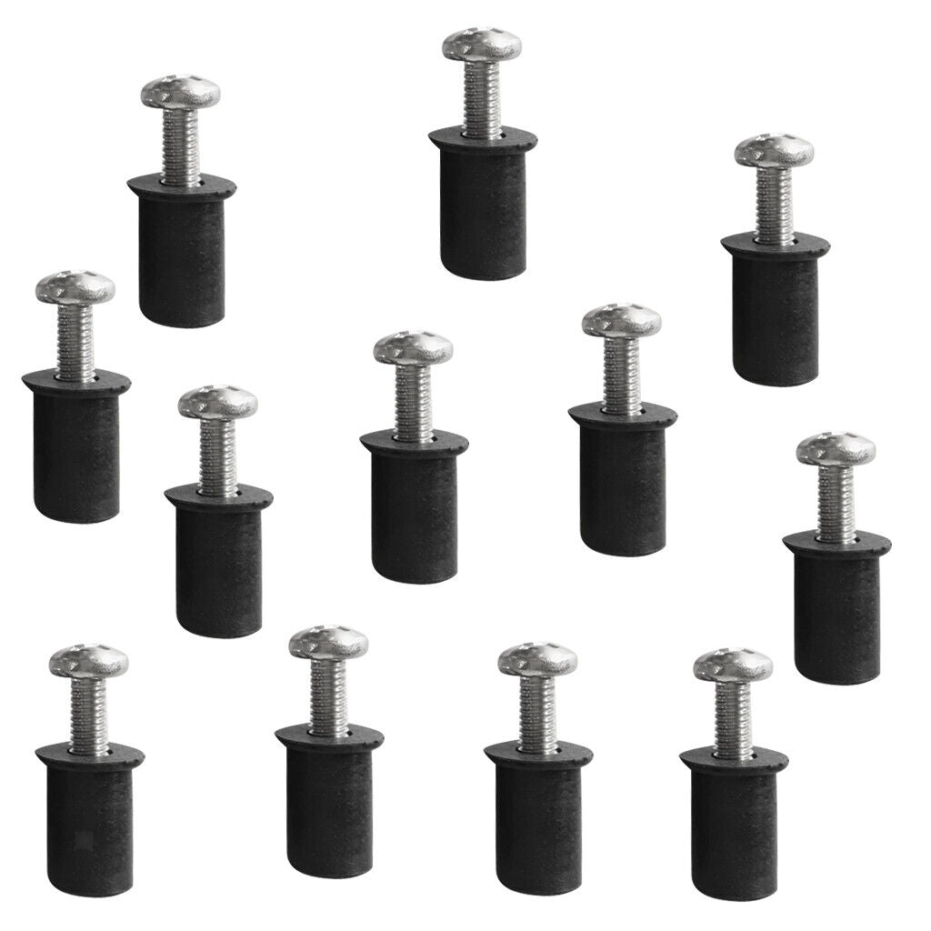 12 Pieces M6 Metric Rubber  Kit Screws Windscreen Fastener