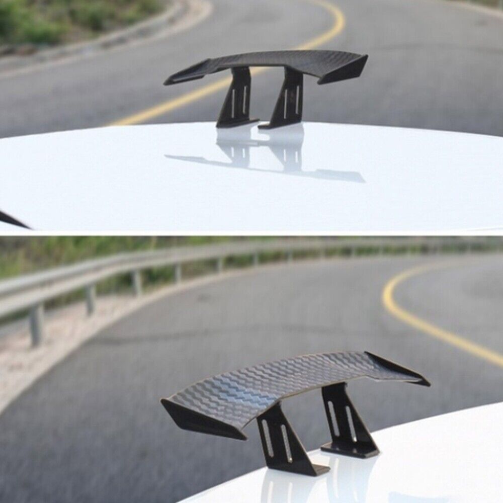 ABS Black Car Tail Decoration Rear Trunk Wing Carbon Fiber Mini Spoiler