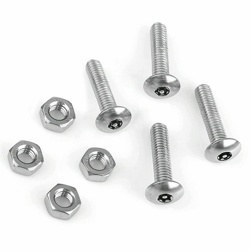 1 Set Car Anti Theft Anti-Tamper Security License Plate Screws Stainles Steel