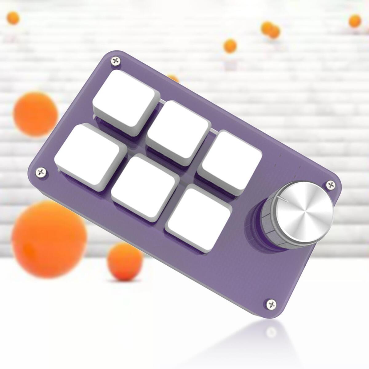 6Keys Mini Wired Mechanical Keyboard USB for E-Sports Computer Gaming Purple