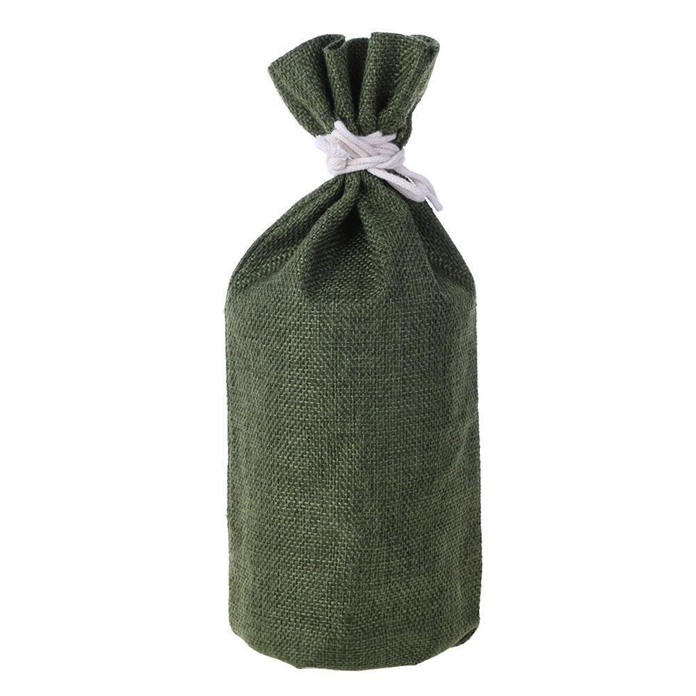 Cute Snowman Christmas Red Wine Bottle Cover Bag Table Dinner Decor (Green)