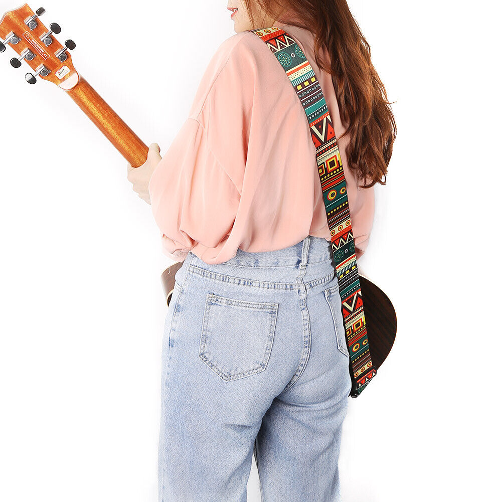 Guitar Strap Adjustable Belt for Acoustic Guitar Instrument Parts (Red)