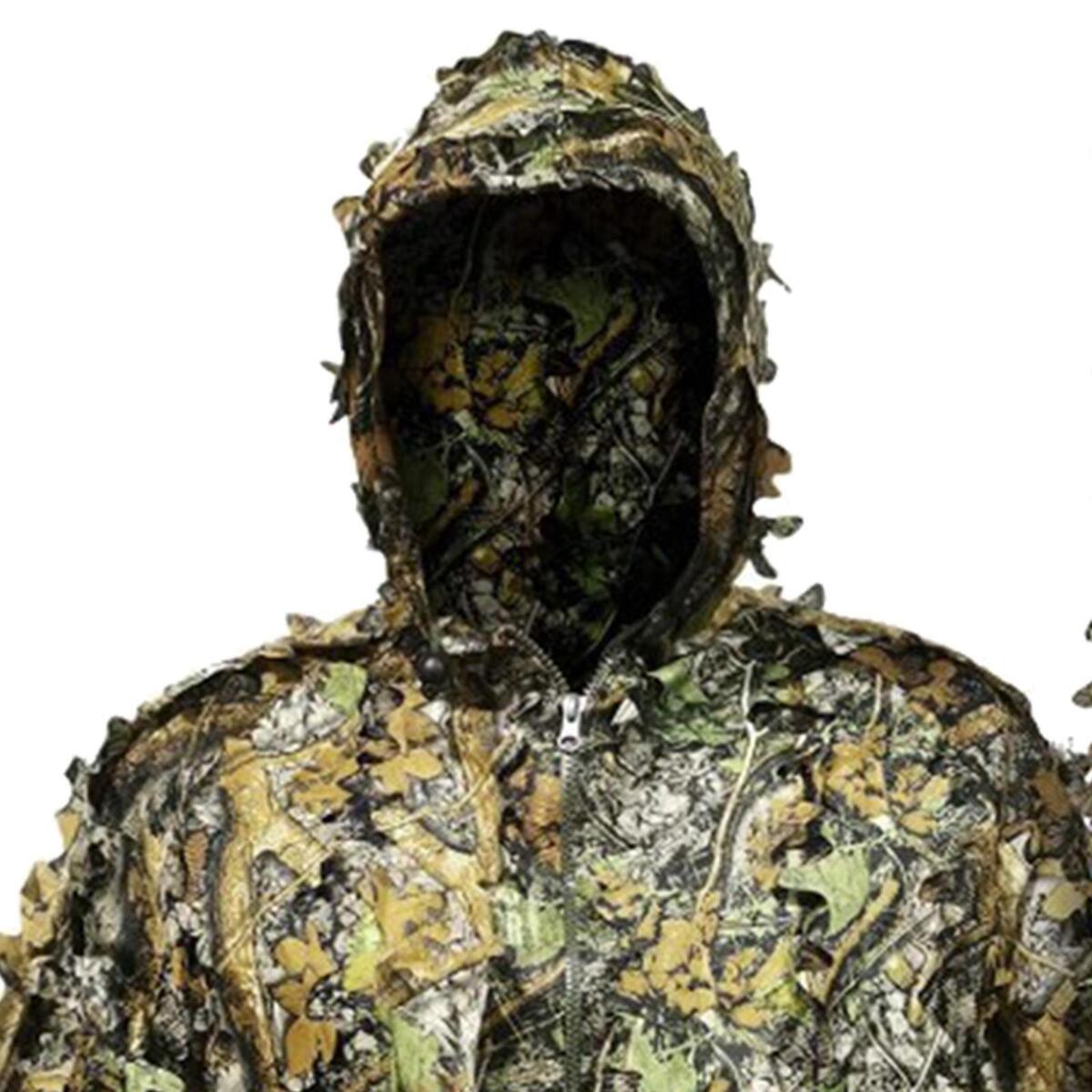 Ghillie Suit Set Woodland Hunting Camo Jacket Pant Jungle Leaves