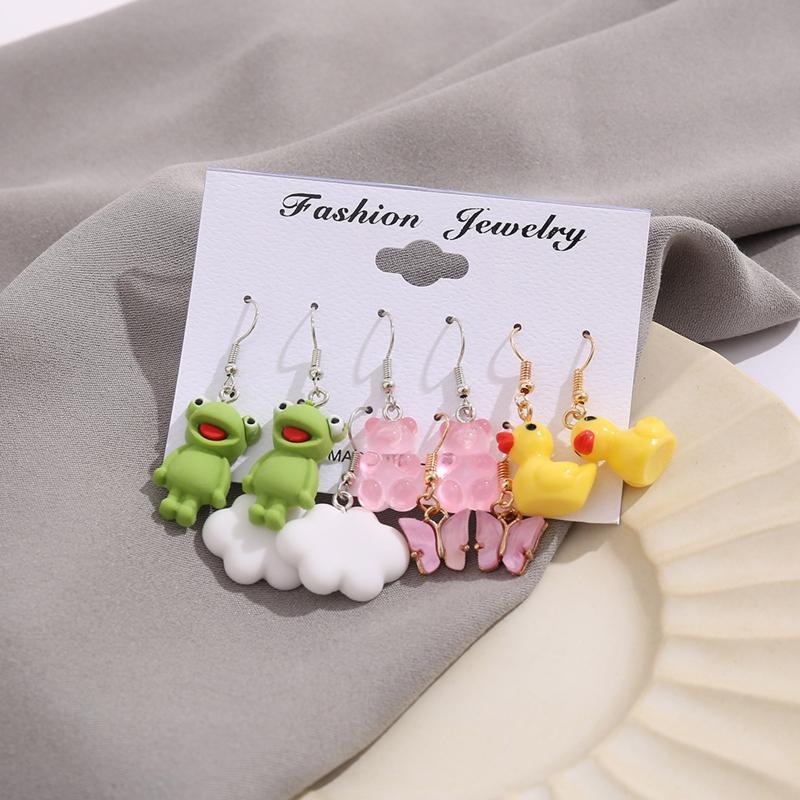 5 Pairs Hanging Animal Earrings for Women Designer Statement Funny Earrings