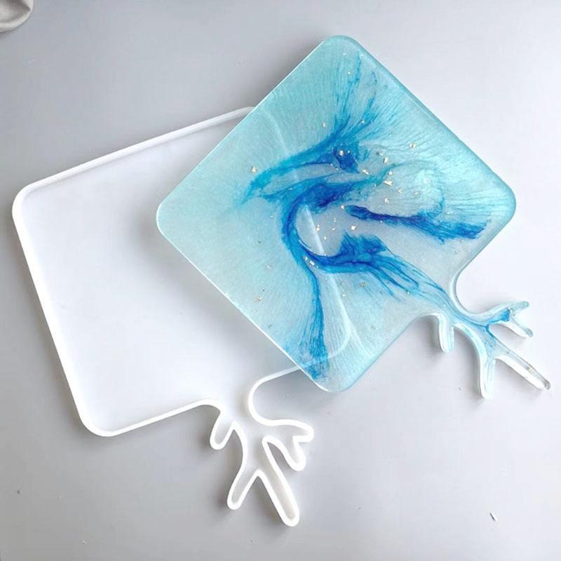 Epoxy Antler Handle Fruit Tray Mold Serving Board Mold for Home Decoration