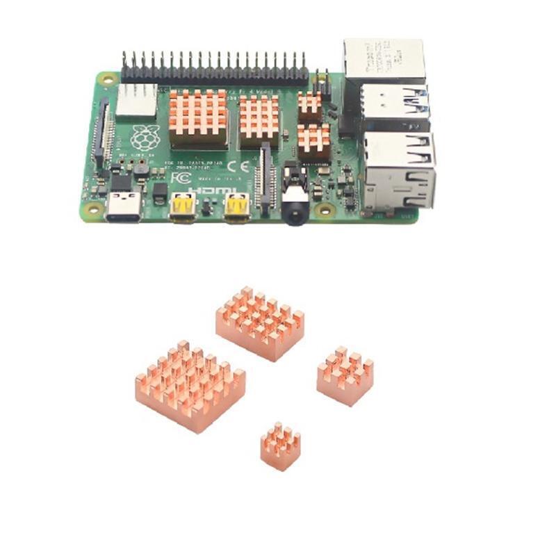 Heatsink Heat Dissipation Thermal Cooling Pad for Raspberry Pi 4B Radiator Set