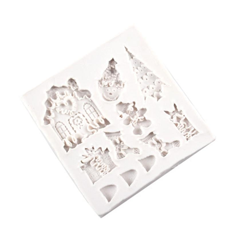 Creative Christmas Series Shape Fondant Cake Silicone Mold Pastry Chocolate Mold