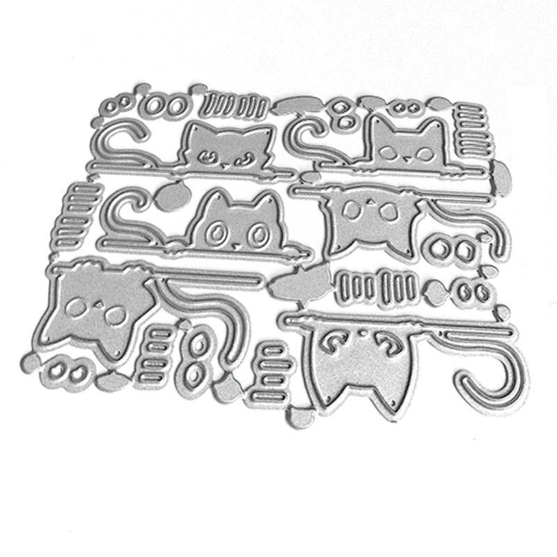 Cute Cat Shape Frame Carbon Steel Cutting Dies DIY Scrapbooking Photo Album