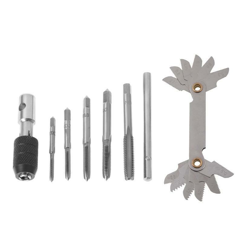 7 Pcs Tap Wrench and Die Metric M3/M4/M5/M6/M8 T Handle Garage Hand Tools Kits