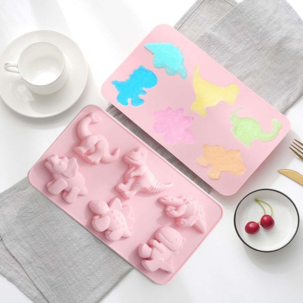 Jello Biscuit Soap Mould Cartoon Dino Tray 6 Dinosaur Cake Mold Chocolate Molds