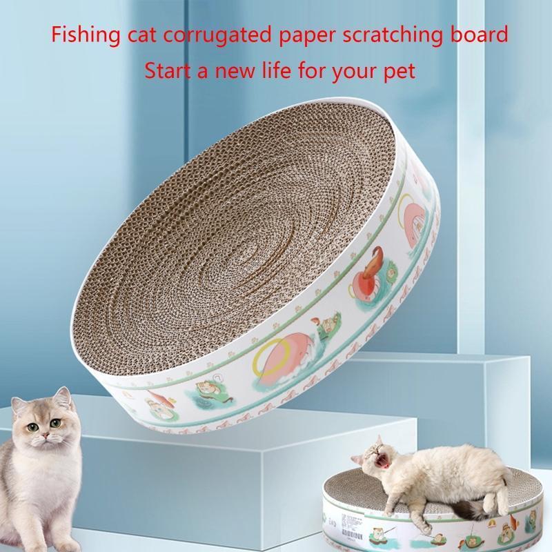 Cat Scratcher Post & Board Round Cat Scratching Lounge Bed Cat Kittens Training