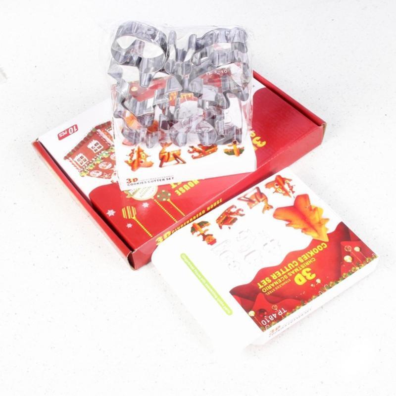 18 Pieces Cartoon Cake Mold Baking Utensils Stainless Steel Gingerbread House