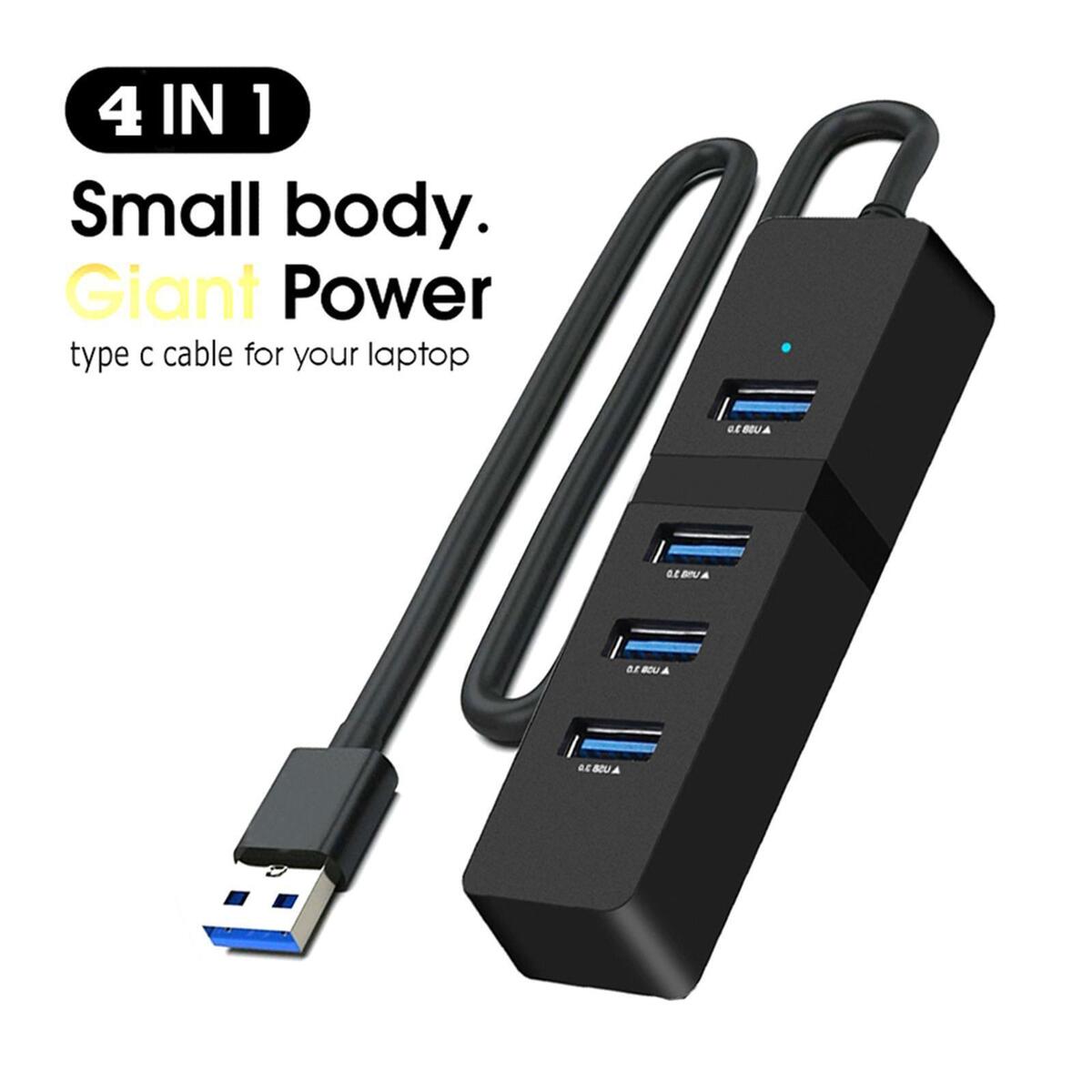Portable 4 Ports USB 3.0 Hub Multi Splitter Expansion Data USB Hub for Laptop