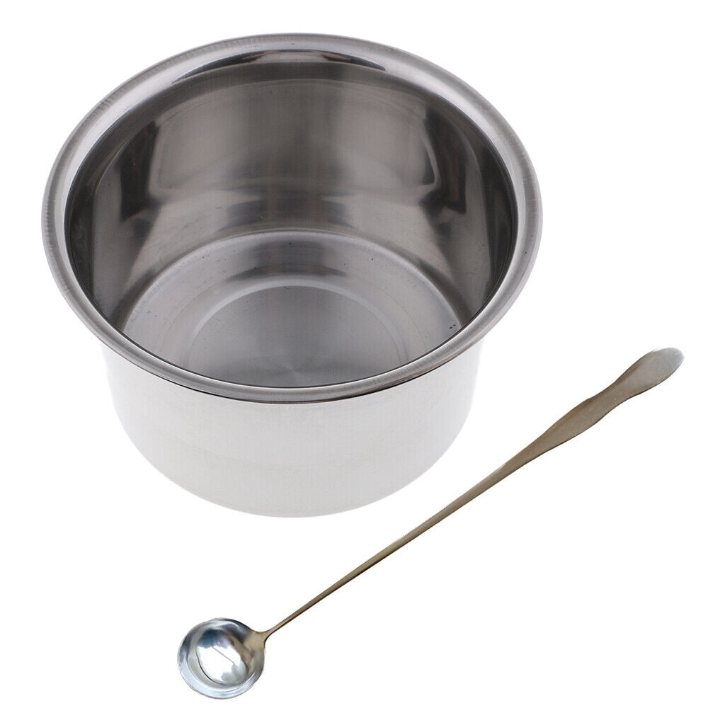 2 Pieces Stainless Steel Wax Melting Pot Double Boiler & Long Handle Spoon
