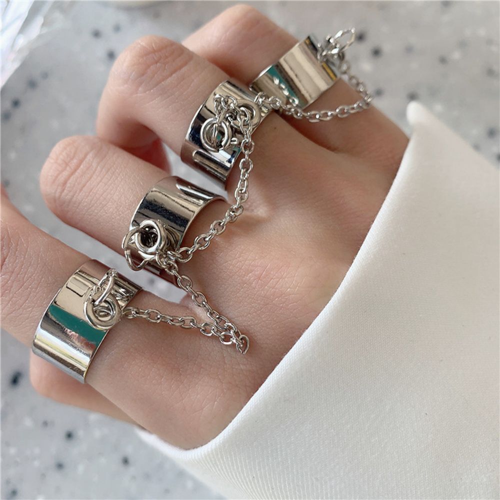 Open Finger Ring Cross Virgin Mary Pendant Multi-layer Chain Punk Rings
