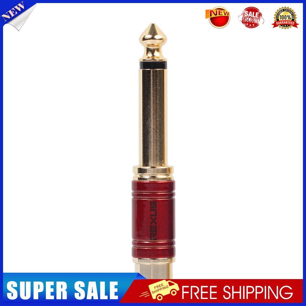 REXUS 6.35mm Male Mono Plug to RCA Female Audio Adapter Converter(Red)
