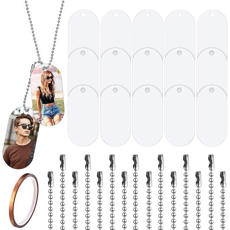 31Pcs/Set Mini Sublimation Stamping Tag for Pet Keycahin Dog Name Label Pendant