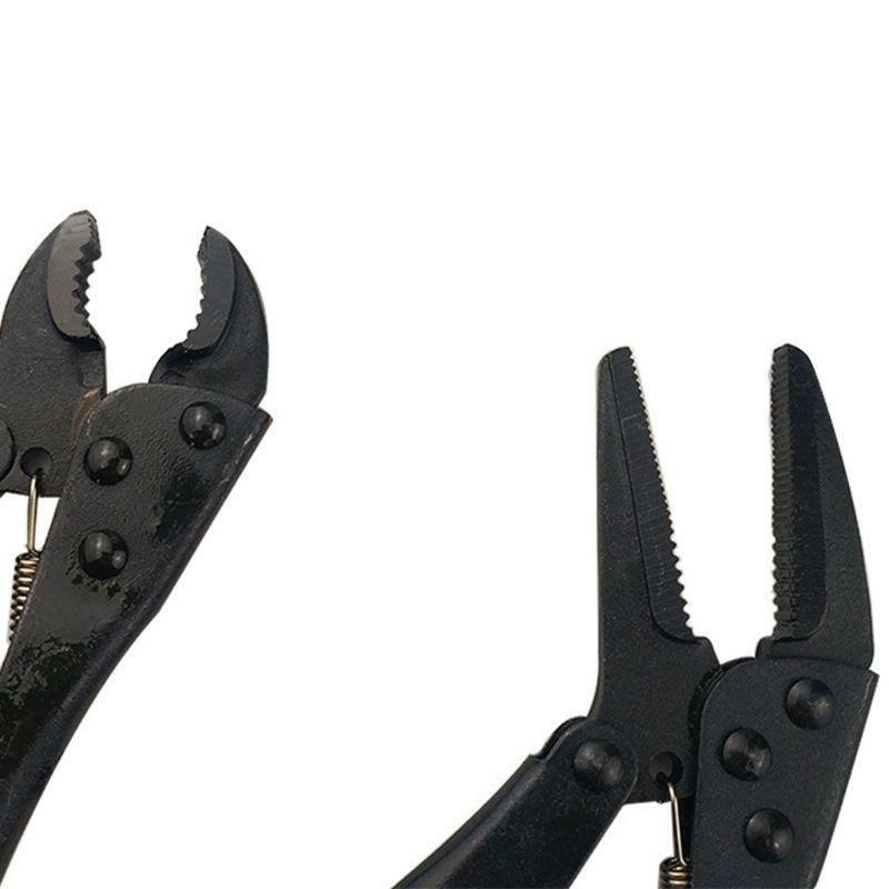 4 Pcs Heavy Duty Grip Wrench Set Vise Locking Pliers Mole Grips Curve Straight
