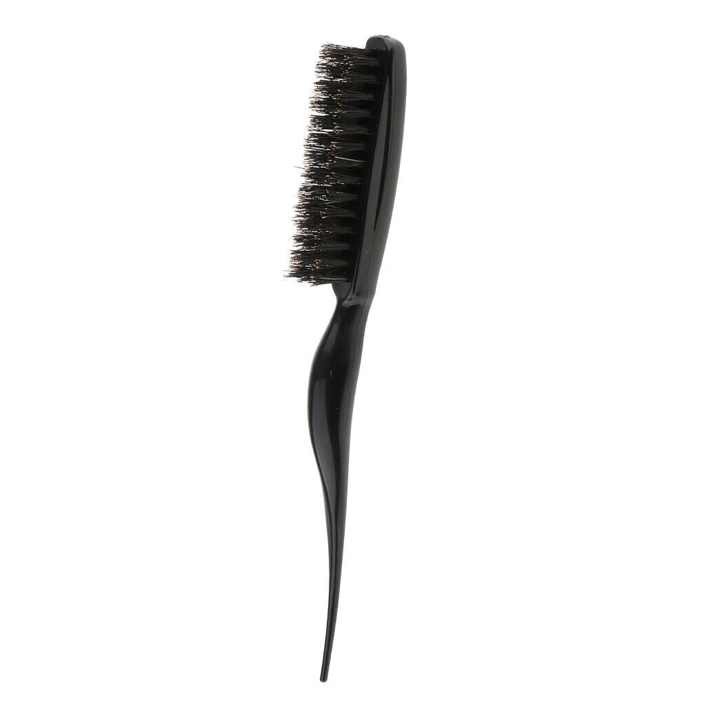 Salon Barber Back Comb  Teasing Styling Brush Plastic Handle 3 Row Black