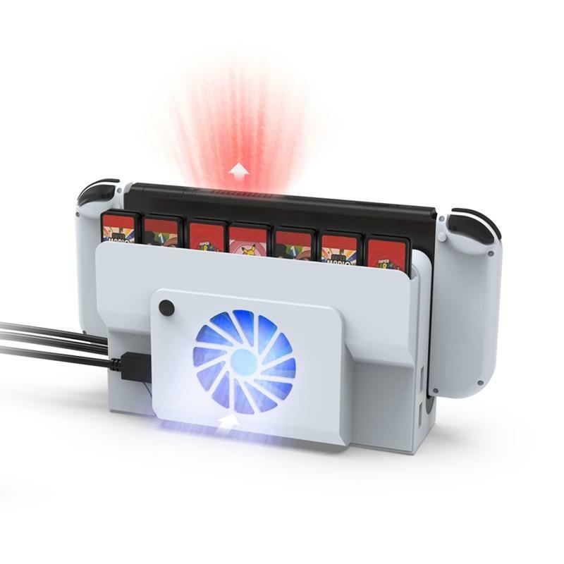 External LED Cooling Fan Turbo Cooler for Switch Oled Docking Station Game Slot