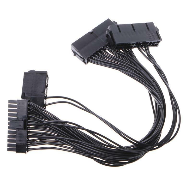 Dual Power Supply Adapter Cable 24-pin ATX Motherboard For Synchro Start Mining