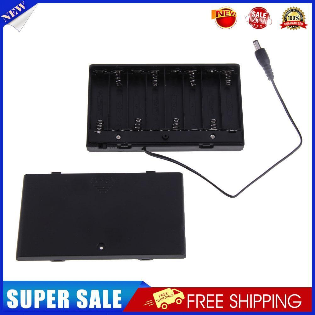 AA x 8 / AA x 8 Battery Holder/Case Enclosed Box With On-Off Switch/Leads