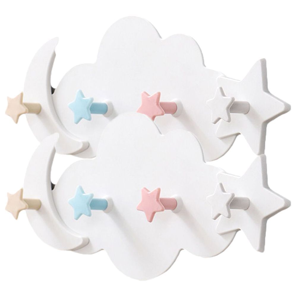 Clothes Hanging Hat Shelf Wall Rack Cloud Hooks Adhesive Hook Hanger Holder