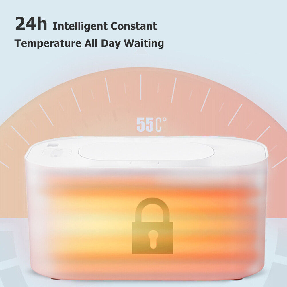 Smart Baby Wipe Warmer with Display Screen Heating Tissue Box (White)