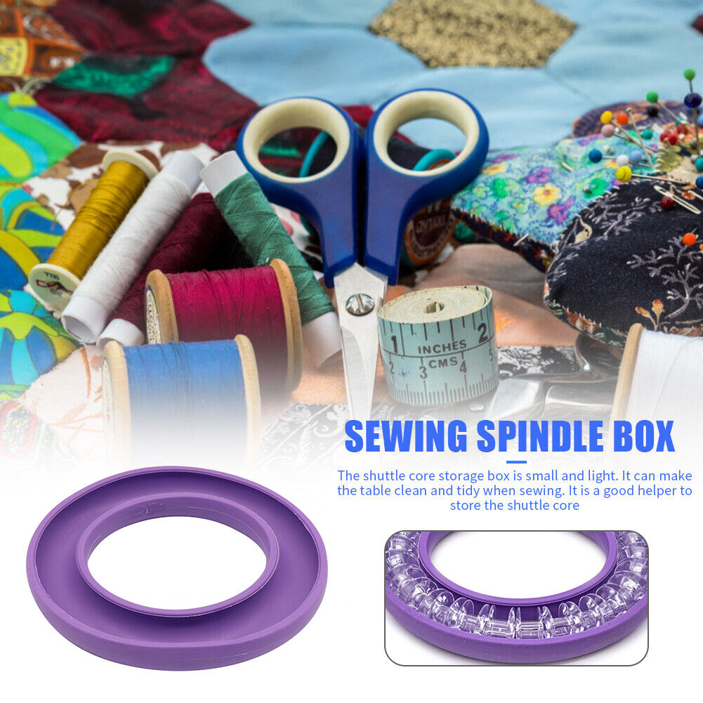 DIY Portable Bobbin Holder Silicone Round Sewing Needles Saver (Purple)