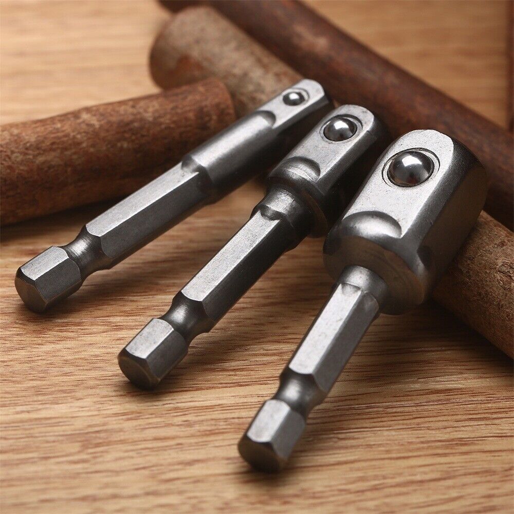 1/4" 3/8" 1/2" Socket Adapter Drill BIts Set Hex Shank Power Impact Driver Tool