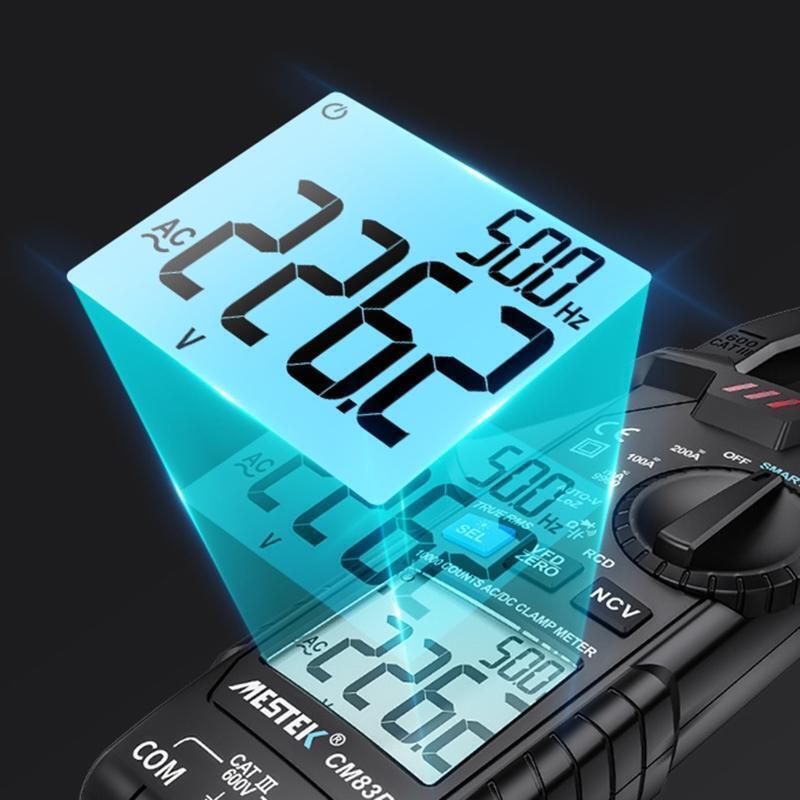 Multifunctional Clamp Meter w/ Backlit & Flashlight Digital Multimeter Voltmeter