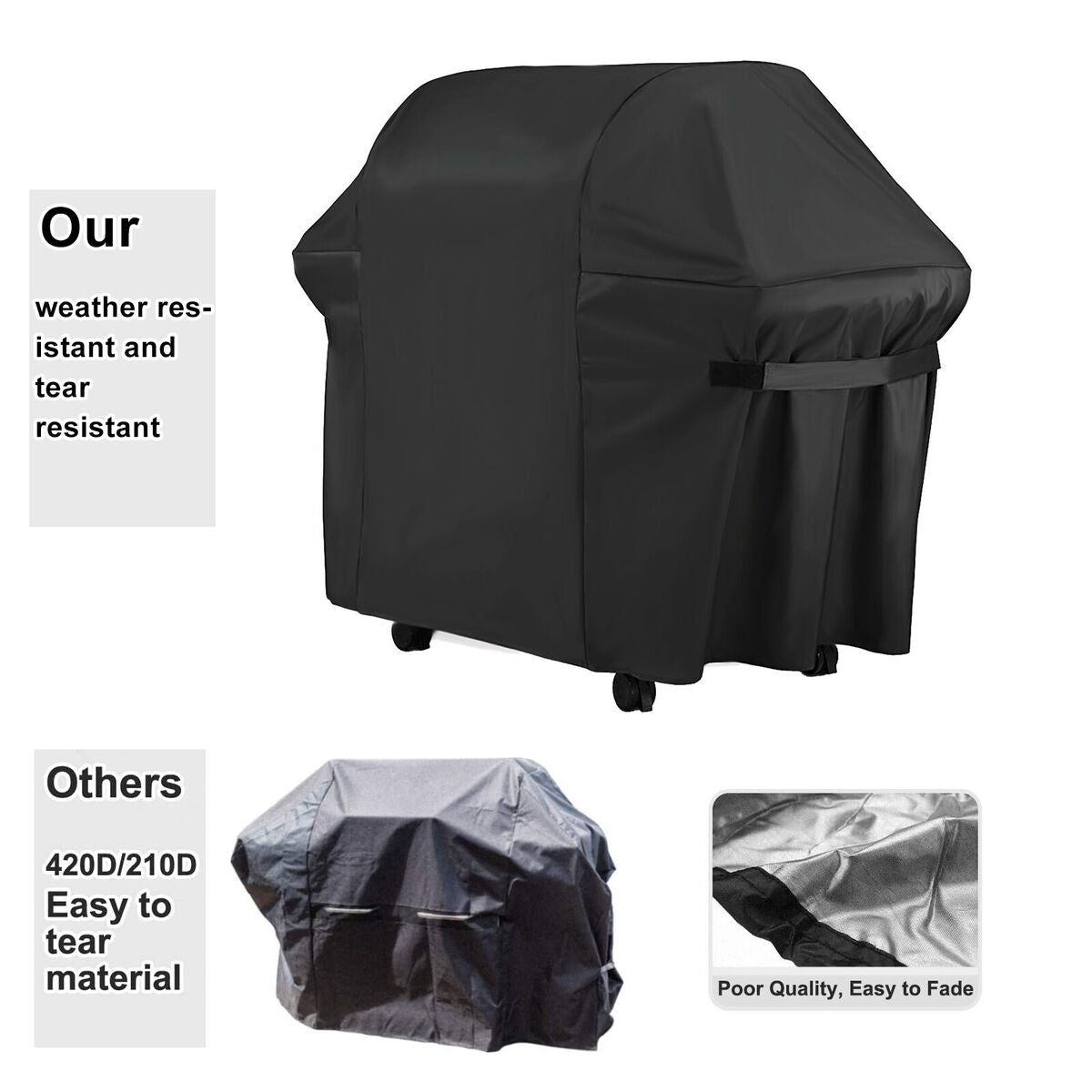 BBQ Grill Cover, Weather Resistant, UV Waterproof, Barbecue Gas Protector
