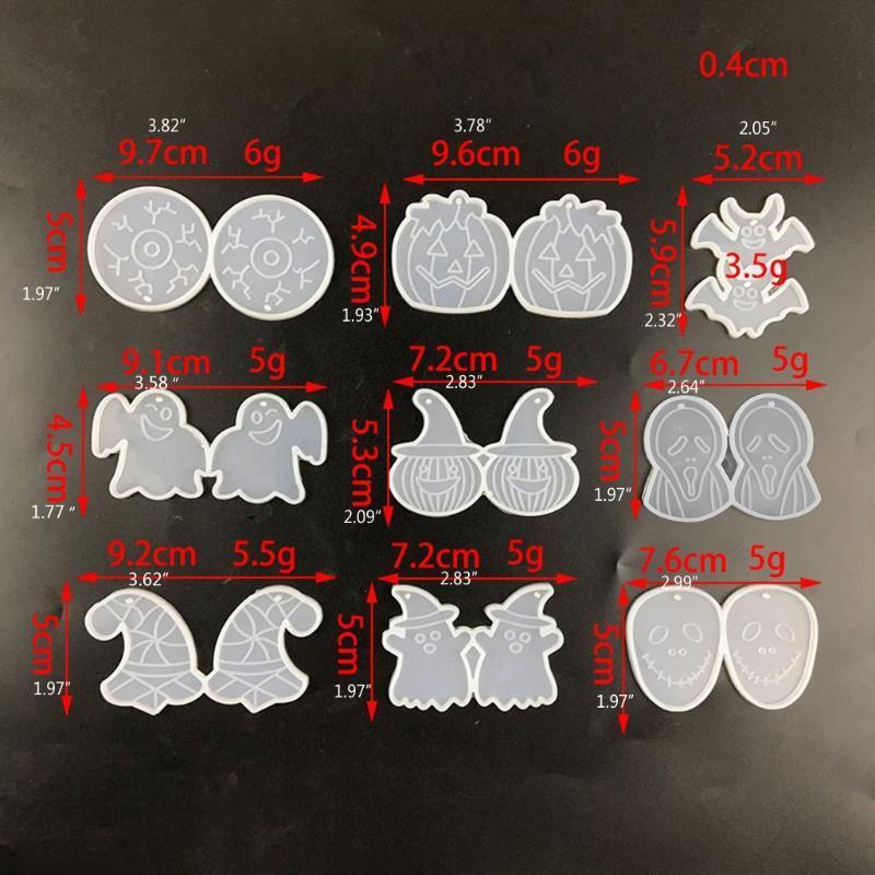 DIY Halloween Theme Love Earrings Keychain Halloween Earrings Epoxy Mold