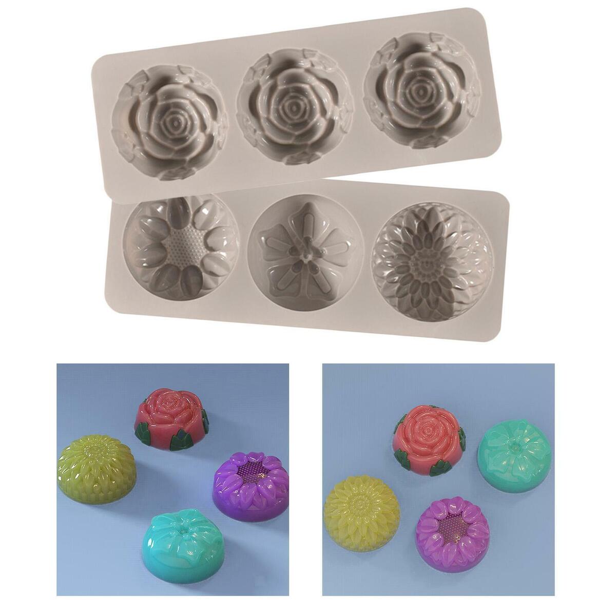 2x Flower Shaped Silicone Mold Handcraft Casting Storage Box DIY Making Tool