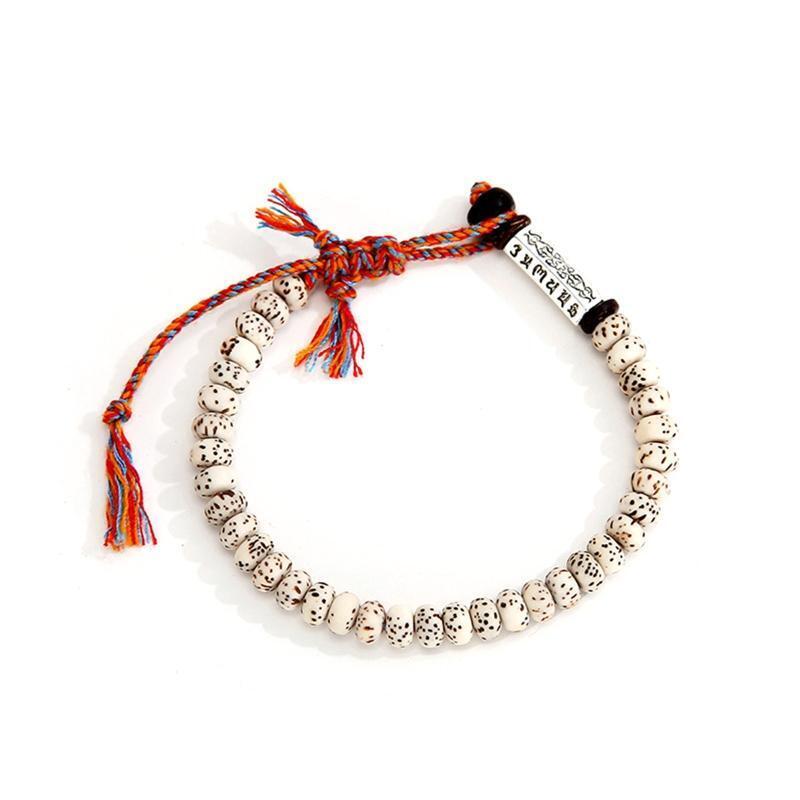 Bohemian Beaded Bracelet Six-Character Mantra Woven Bracelet Attract Luck