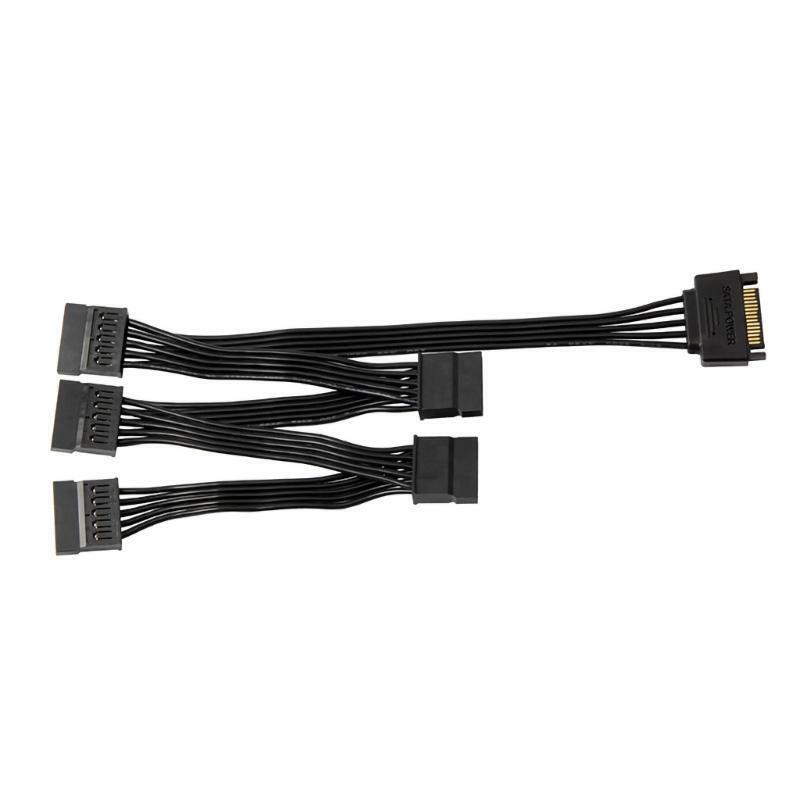 15 Pin Sata Power Splitter Adapter Cable 1 Male Sata to 5 Female Hard Disk Cord