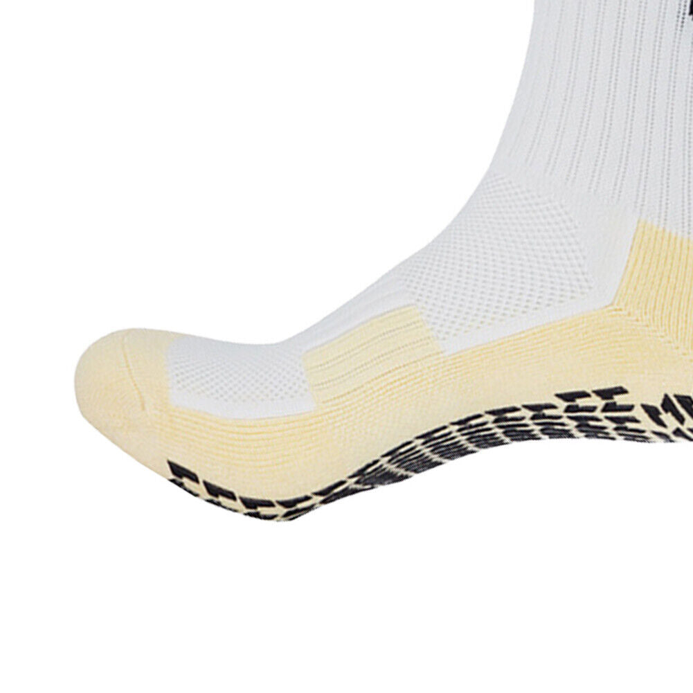 Anti Slip Football Socks Cycling Breathable Basketball Stocking (White)