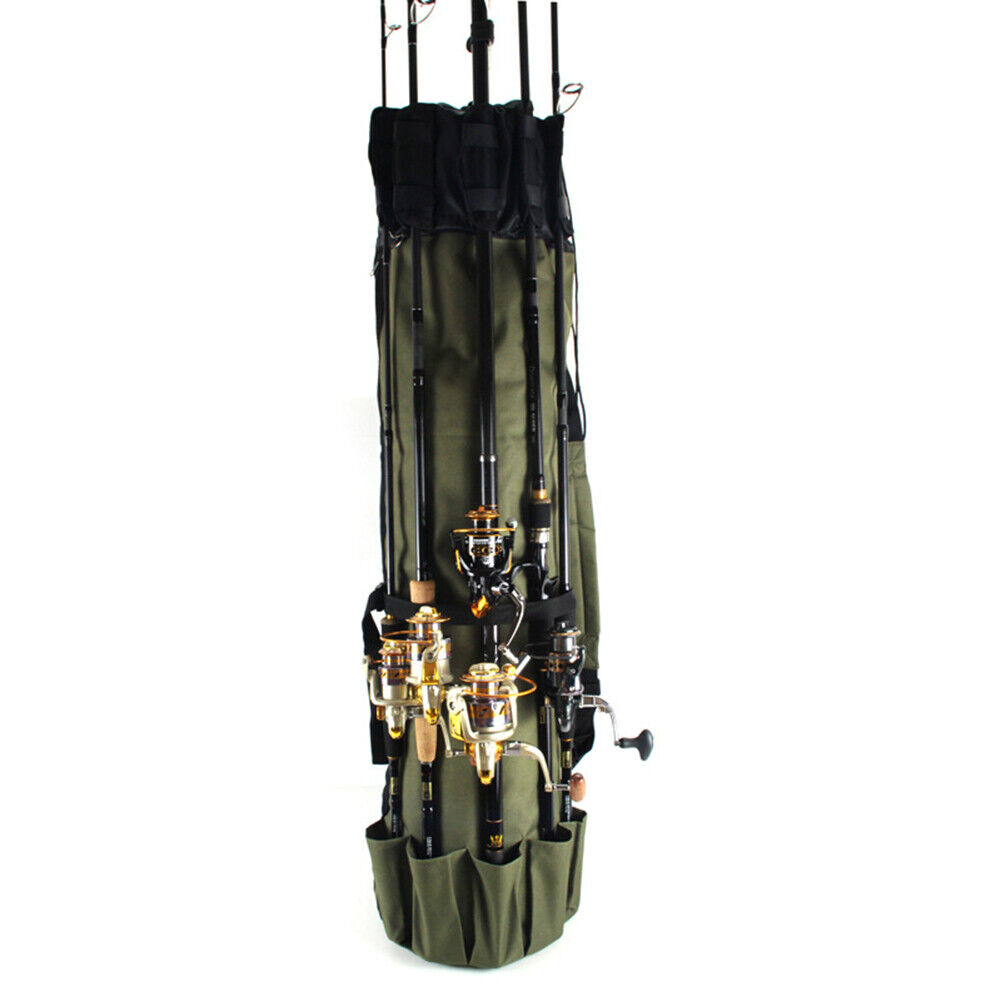 Fishing Rod Bag Oxford Cloth Reel Pole Tackle Storage Carrier Case (Green)