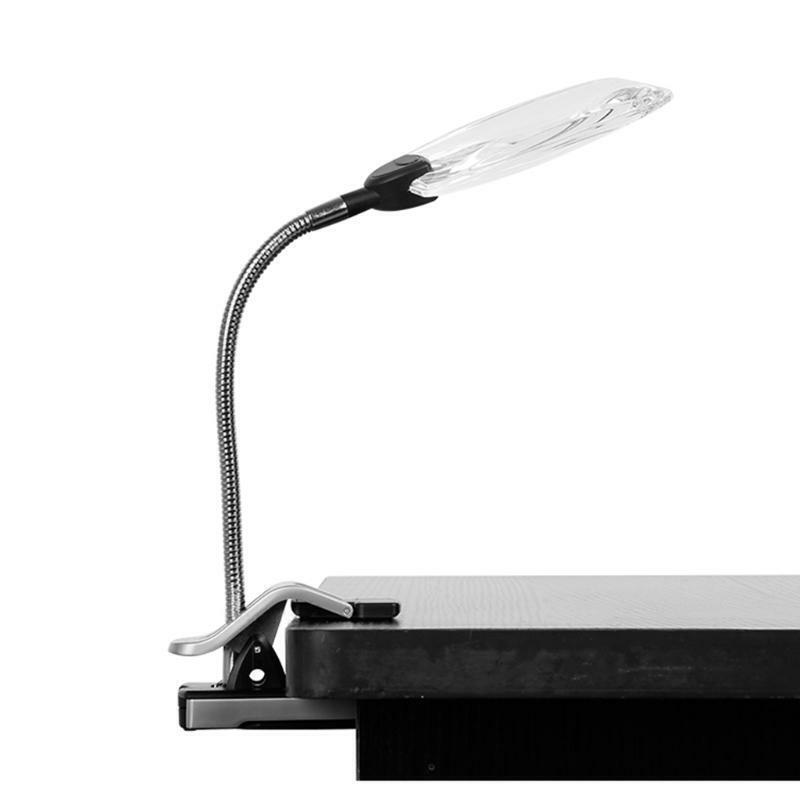 Lluminated Optical Glass Magnifier with Bright LED Light Base Stand Desk Lamp