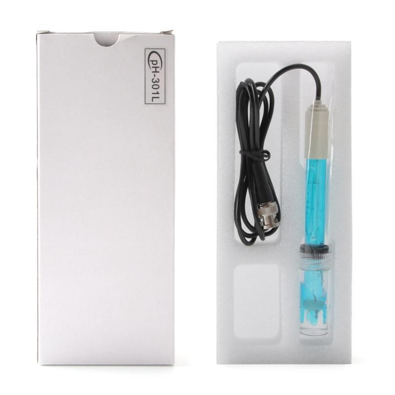Long Body pH Electrode with BNC Socket Probe 100cm Cable 0-14pH for PH Meter
