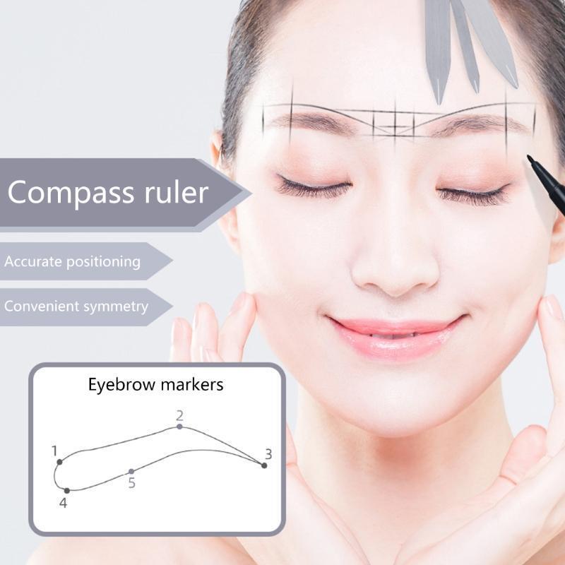 Microblading Accessories Stainless Steel Eyebrow Ruler Compass for Permanent