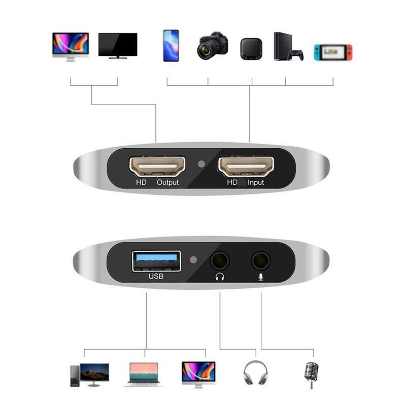 USB3.0 Video Capture Card 4K/1080P for DVD Camera Recorder Gaming Live Streaming
