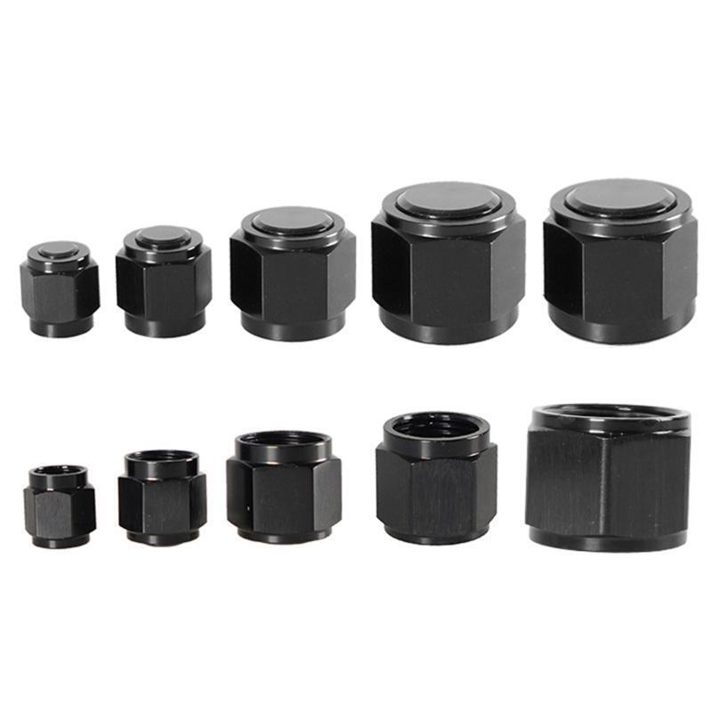 5Pcs Female AN Flare Fitting Cap AN4/AN6/AN8/AN10/AN12 Block Off Black Aluminum