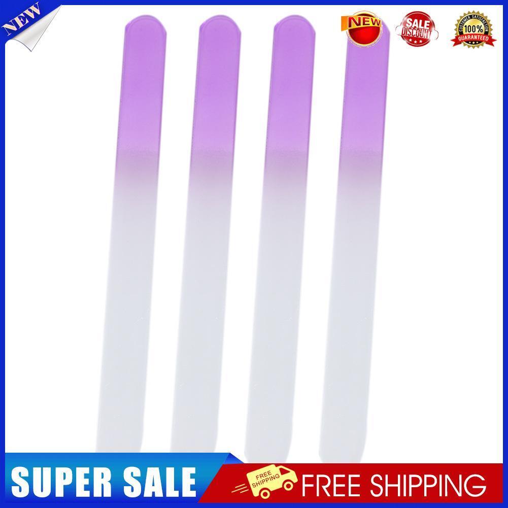 4x Durable Crystal Glass File Buffer Nail Art Files Manicure Device Pro Too