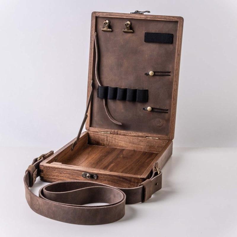 Portable Sketch Bag Wooden Shoulder Box for Anyone That Loves Writing Painting