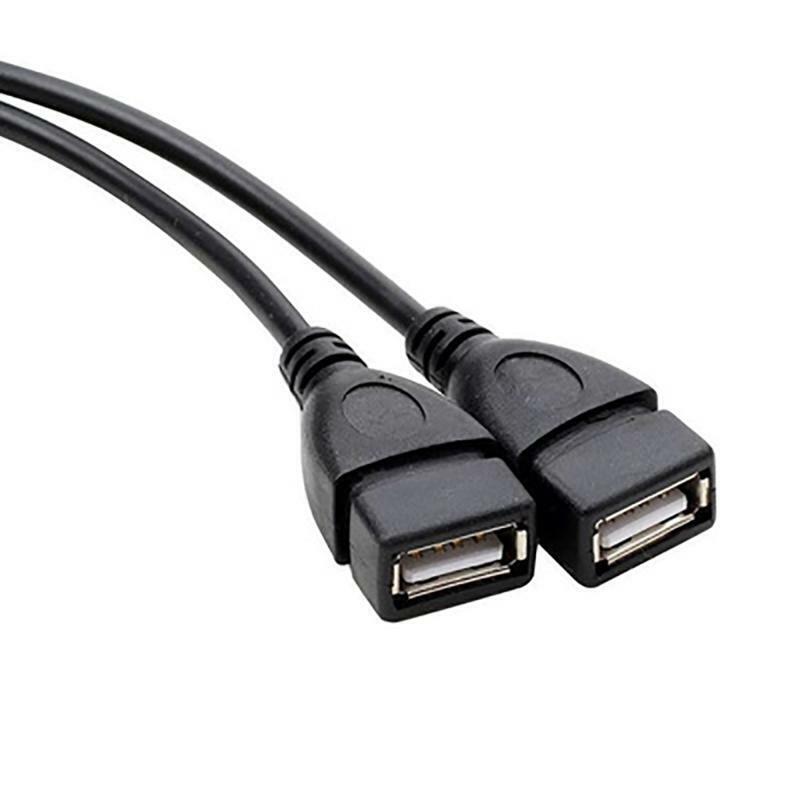 1 Male to 2 Female Power Cord USB Splitter USB 2.0 Y Splitter Charger Cable